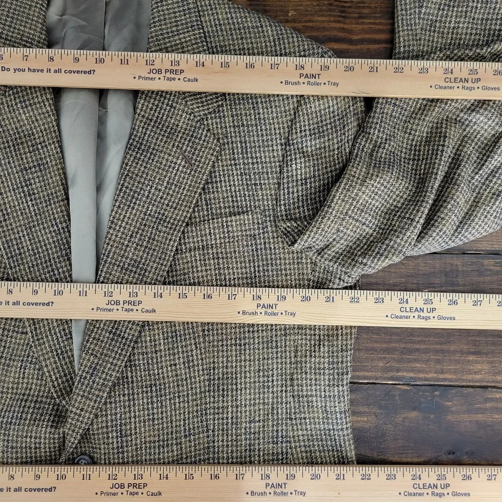 VTG‎ Hart Schaffner Marx Men's Sport Coat Blazer Two Button Houndstooth Silk 42R